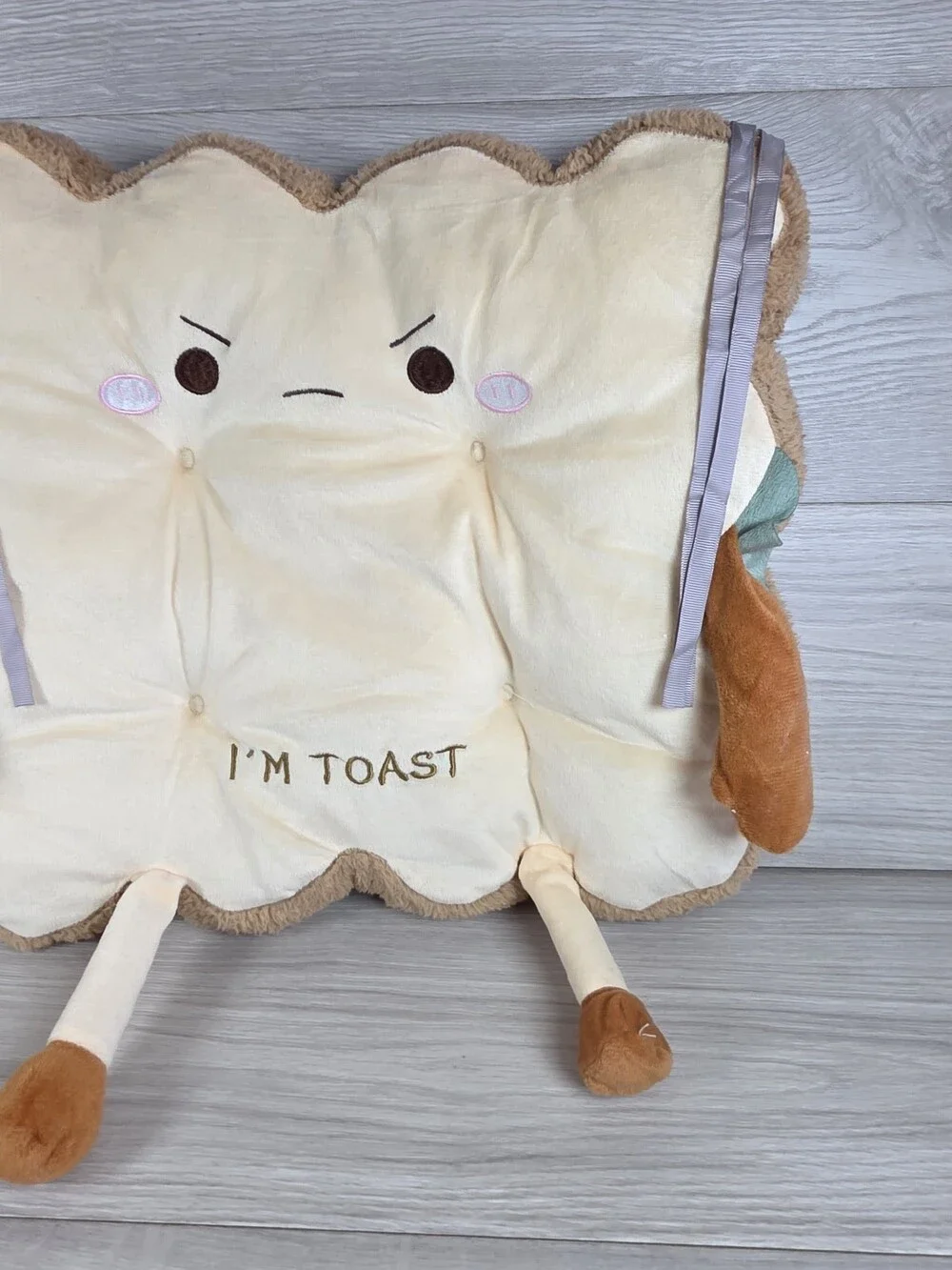Kawaii Anthropomorphic Toast Plush Pillow Kitchen Chair Cushion 17